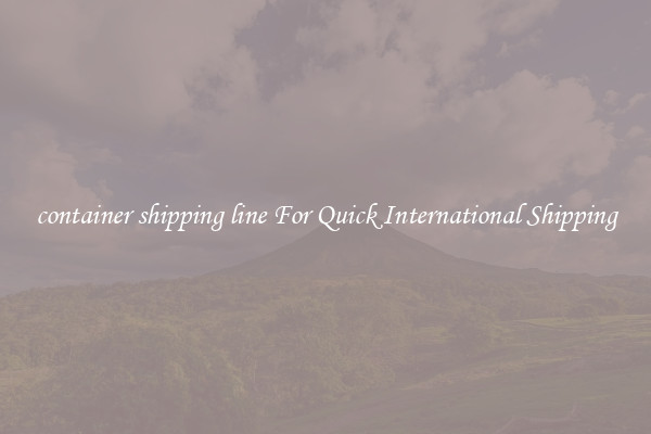 container shipping line For Quick International Shipping