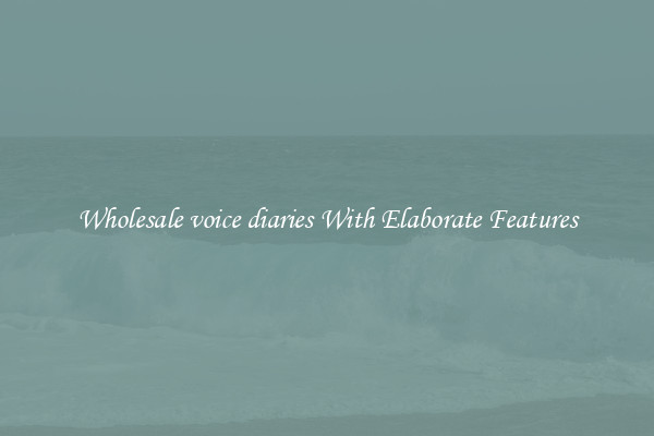 Wholesale voice diaries With Elaborate Features