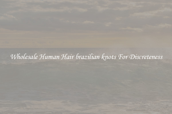 Wholesale Human Hair brazilian knots For Discreteness