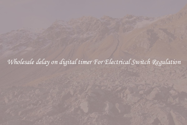Wholesale delay on digital timer For Electrical Switch Regulation