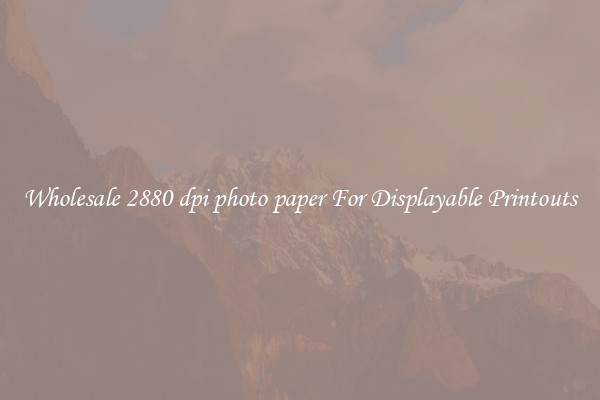 Wholesale 2880 dpi photo paper For Displayable Printouts